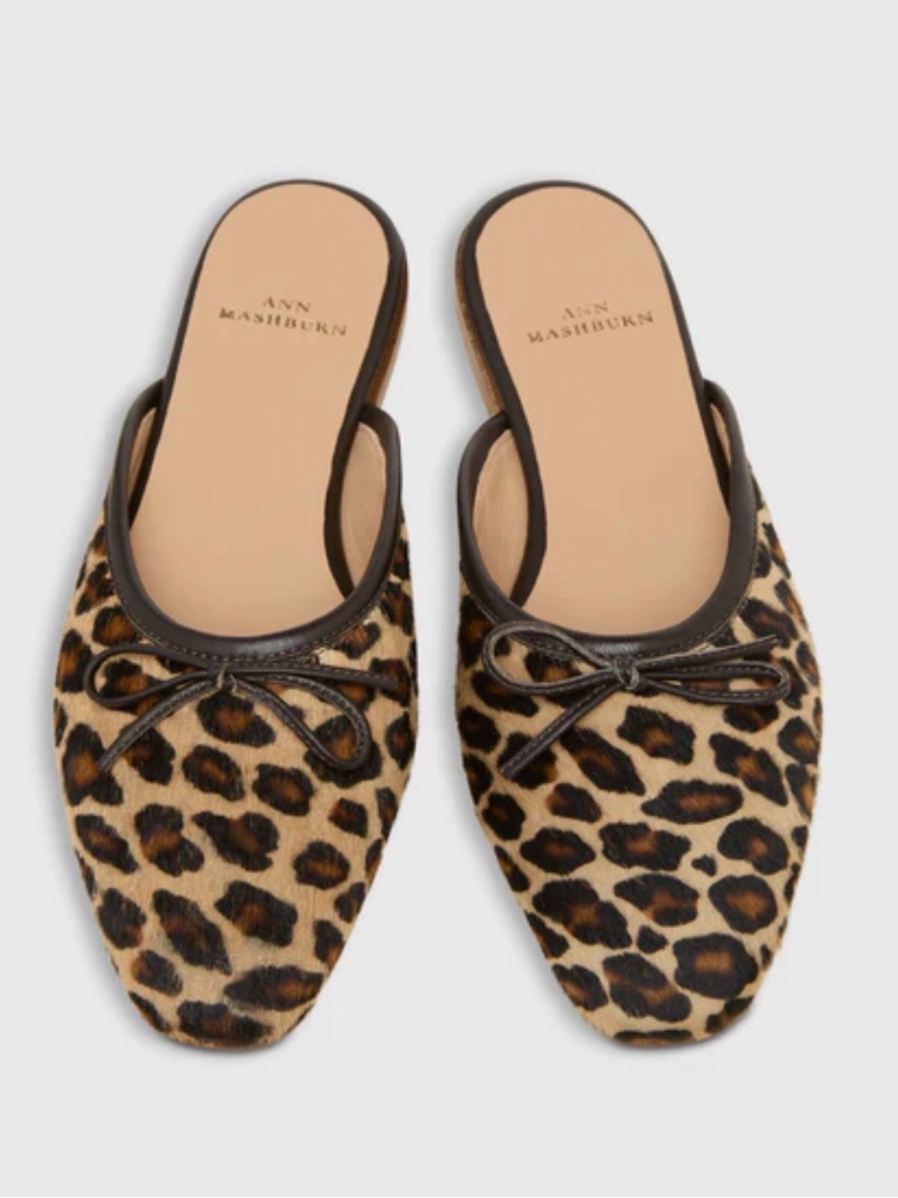 Ann Mashburn Joy Mule in leopard calf hair - Size 38 / US 7.5 - 8